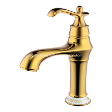 Gold Single Hole And Lever Vintage Basin Faucet